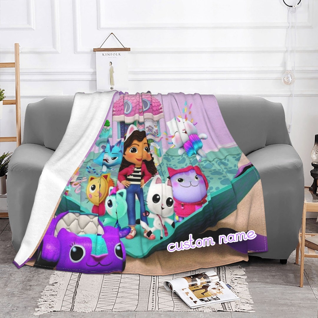 Personalized Gabby's Dollhouse Double Layer Blanket for Kids and Adults, Christmas Bedroom Decor Gift