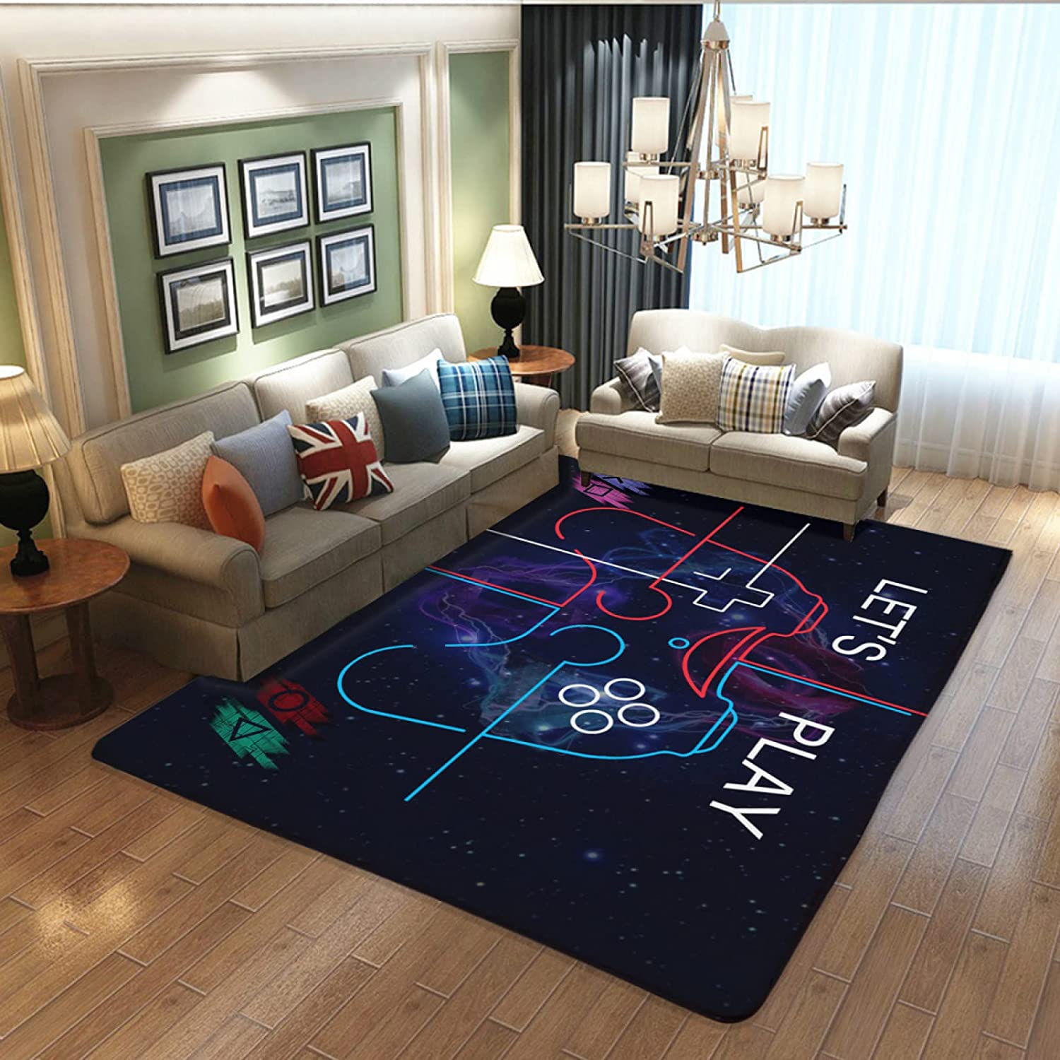 Personalized Game Controller Decoration Area Rugs for Teen Boys with Gamer Rug Boy's Bedroom - Image 2