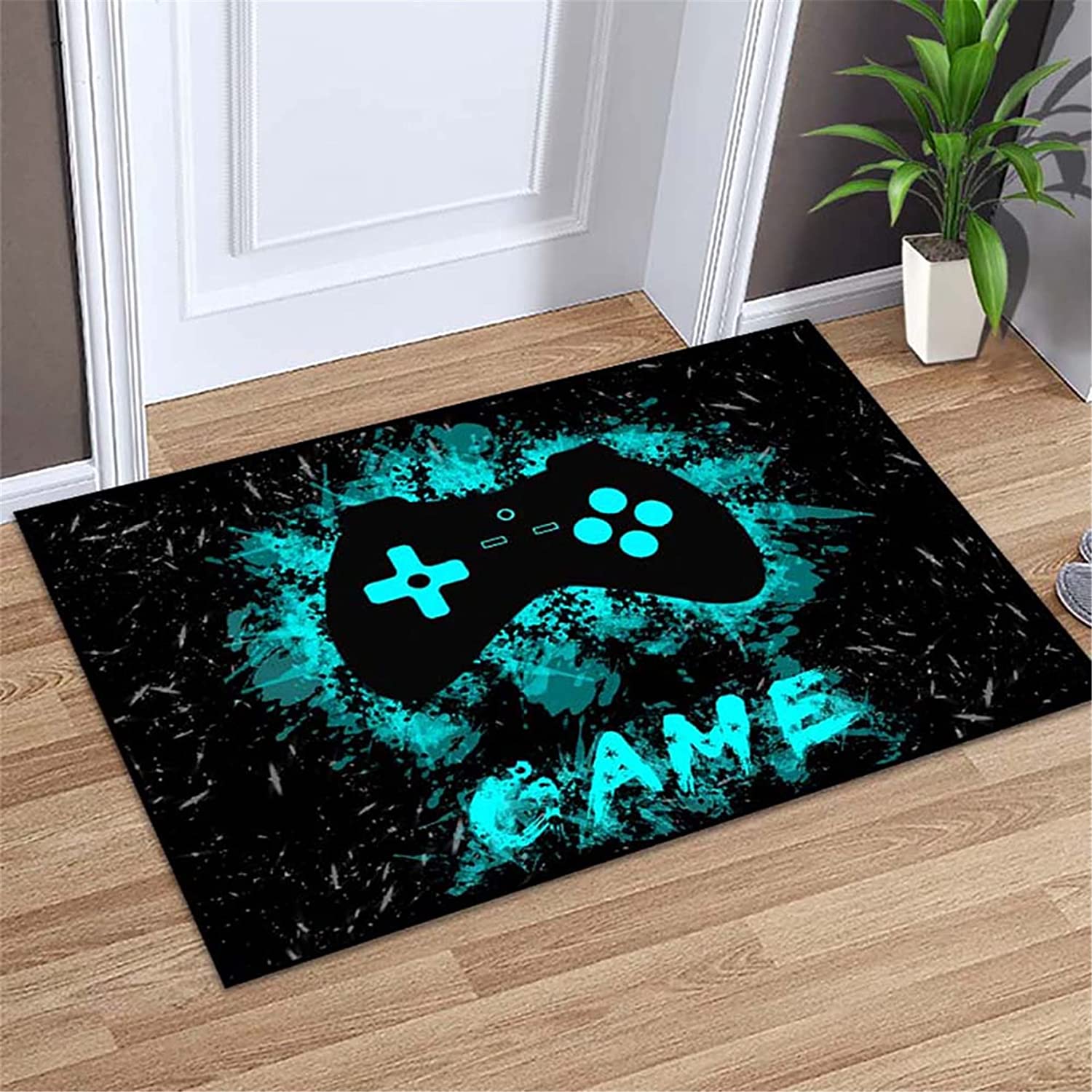 Personalized Game Controller Gamepad Pattern Modern Area Rugs Non-Slip Gaming Rug Boys Rugs Doormats Gamer Carpets
