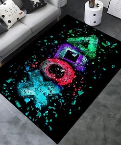 Personalized Game Room Carpet: Non-Slip Polyester Mat for Video Game Lovers' Home Decoration