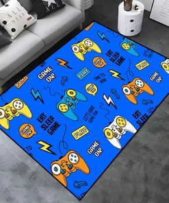 Personalized Game Room Carpet with 3D Gamer Design for Living Room and Bedroom
