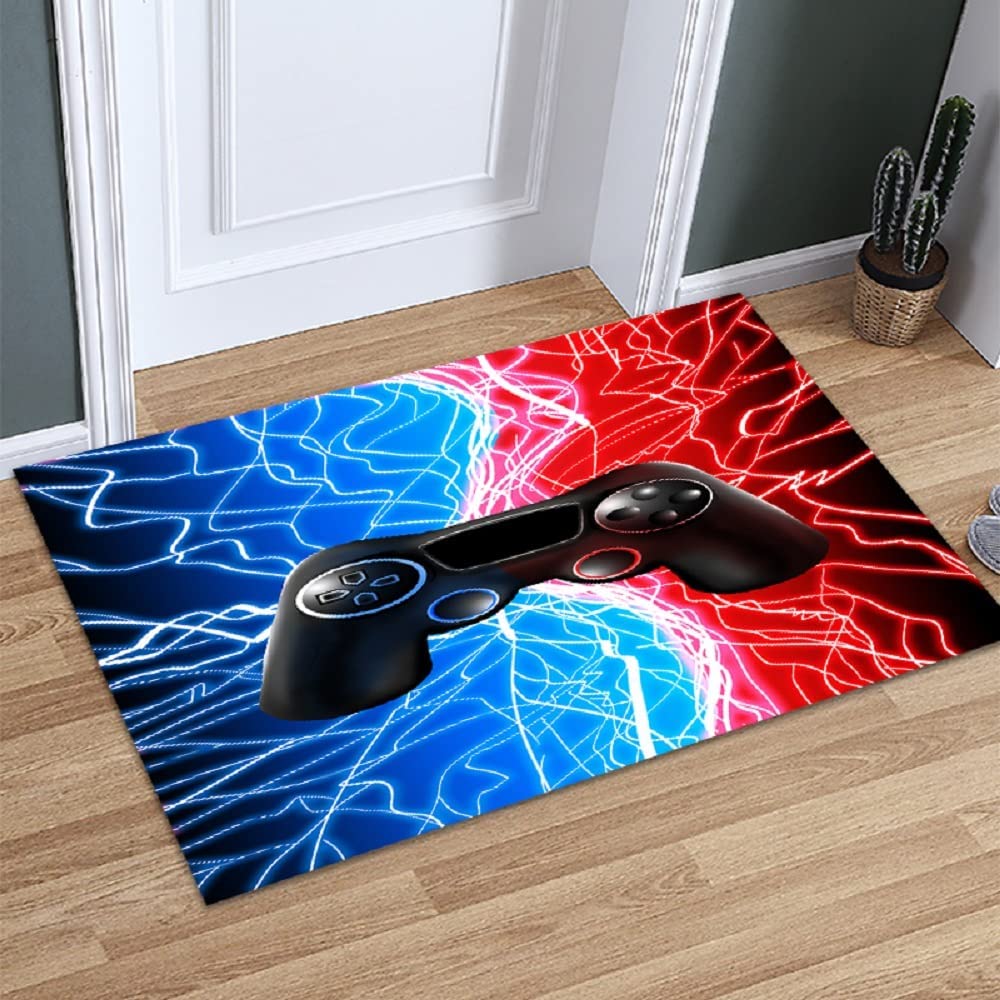 Personalized Gamer Gamepad Controller Area Rug for Boys Room Decor, Polyester Living Room Rug, Blue - Image 2