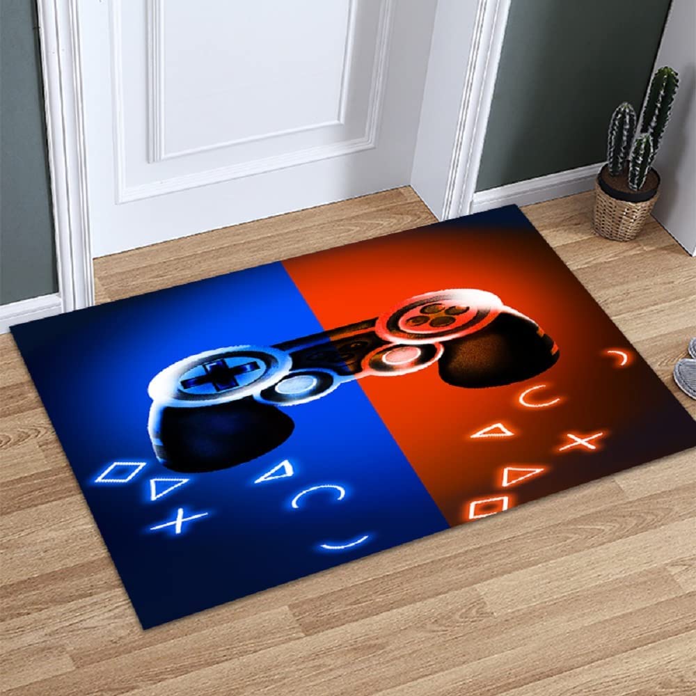 Personalized Gamer Gamepad Controller Area Rug for Boys Room Decor, Polyester Living Room Rug, Gray - Image 2