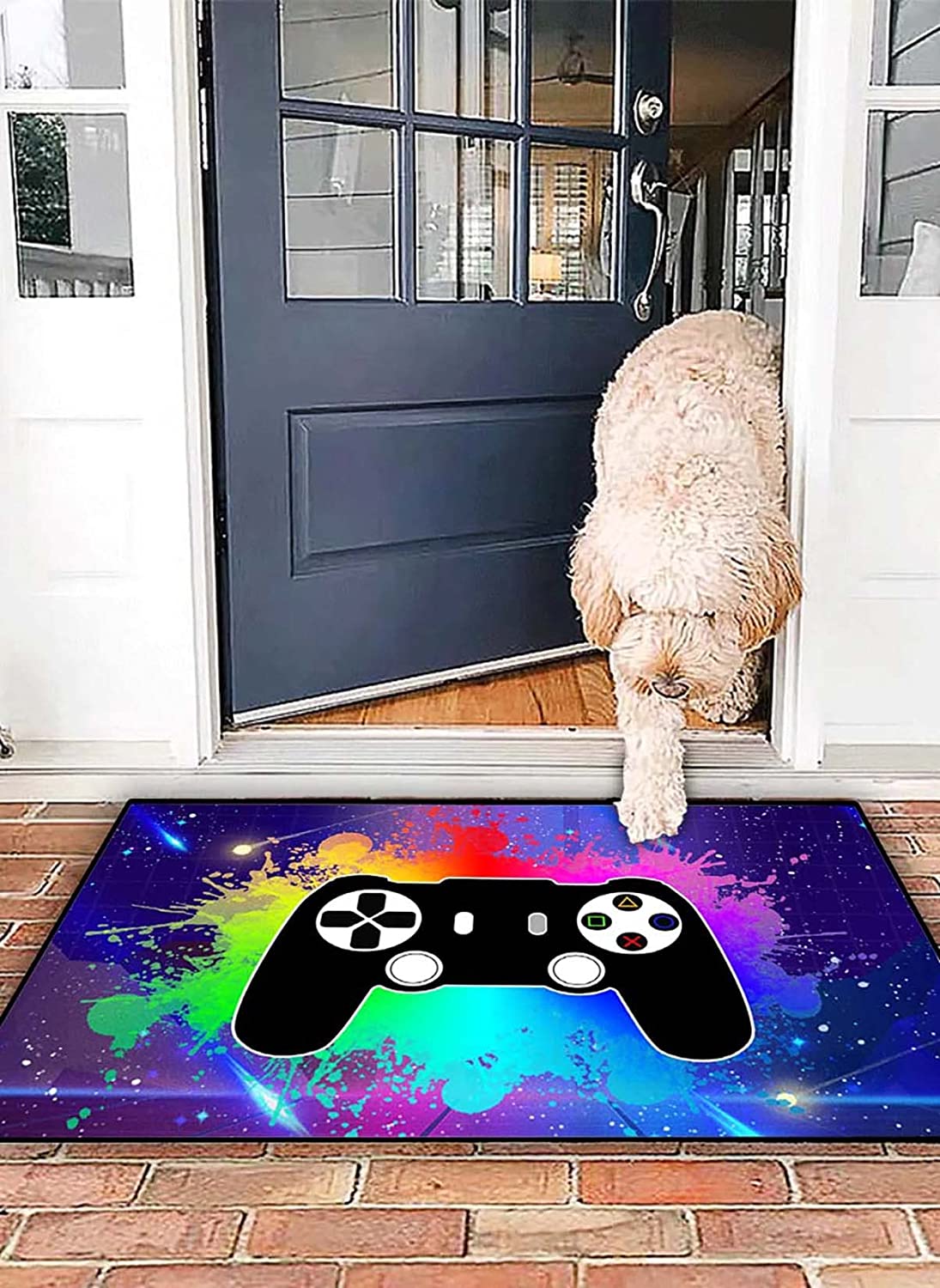 Personalized Gamer Gamepad Controller Area Rug for Boys Room Decor, Polyester Living Room Rug, Red - Image 3
