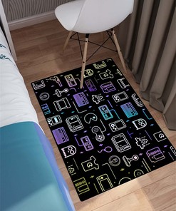 Personalized Gamer Gamepad Controller Area Rug for Boys or Living Room Decor