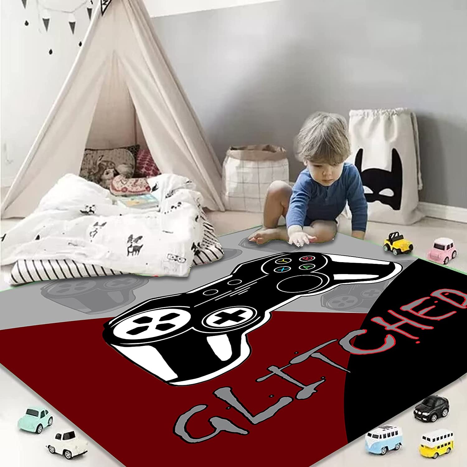 Personalized Gamer Gamepad Controller Area Rug with Non-Slip Polyester - Image 3