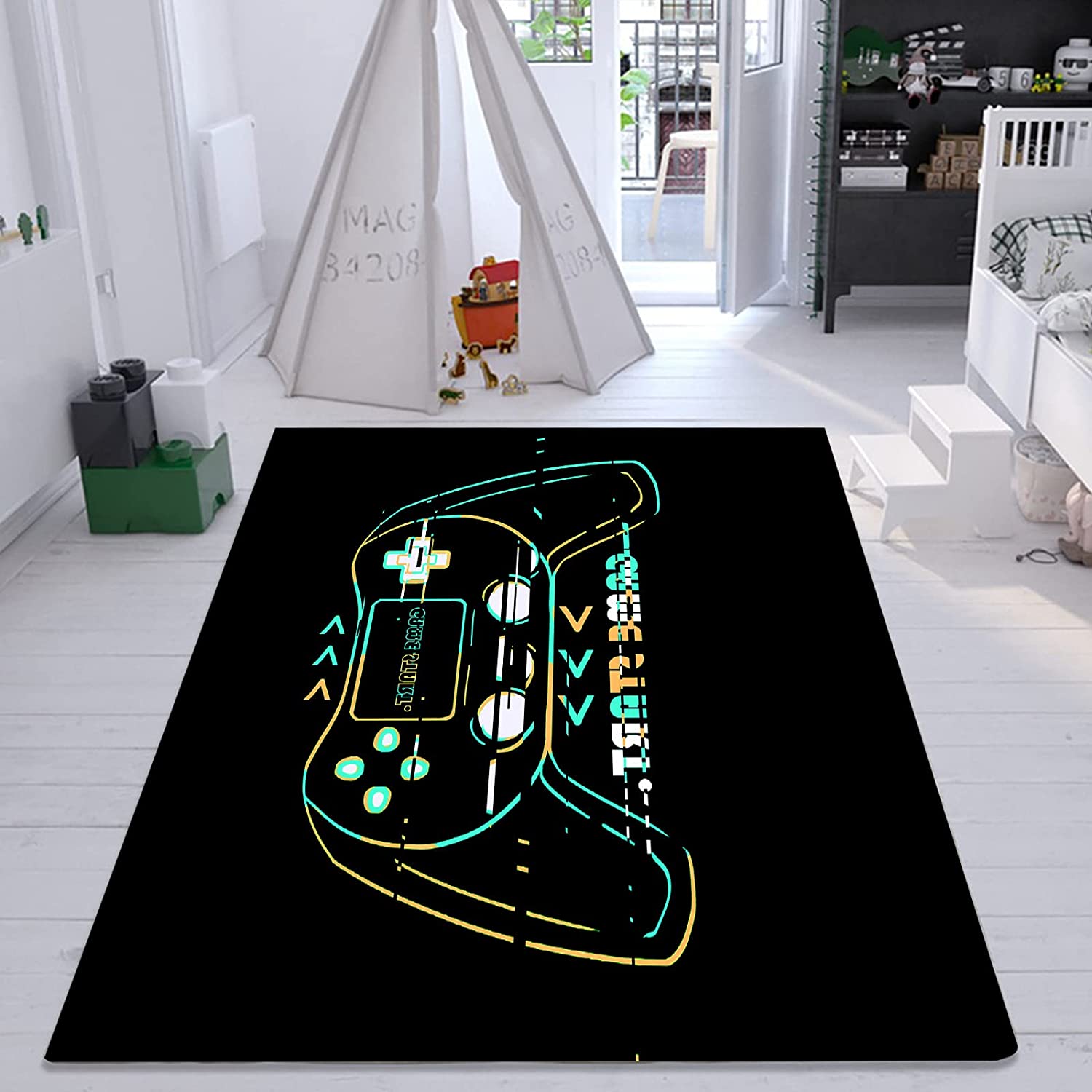 Personalized Gamer Gamepad Controller Area Rug with Unique Pattern