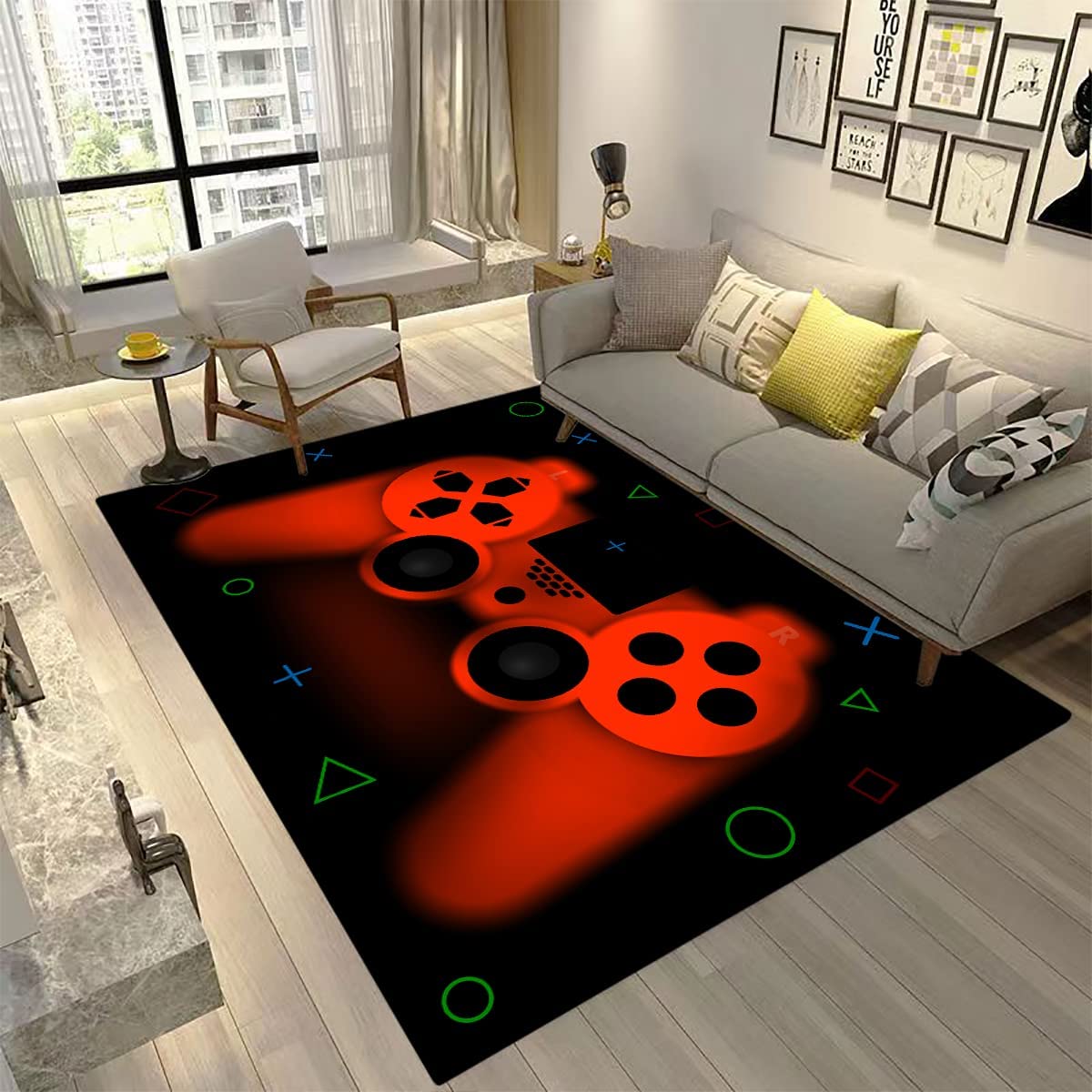 Personalized Gaming Rug for Kids - Large Non-Slip Area Carpet for Bedroom or Living Room - Velvet Gamer Rug - Image 3