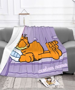 Personalized Garfield's Cat Double Layer Blanket - Perfect Gift for Kids and Adults, Ideal Bedroom Decor