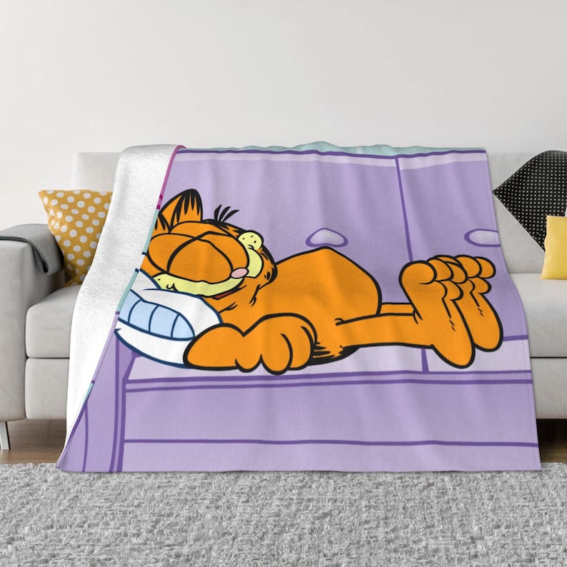Personalized Garfield's Cat Double Layer Blanket - Perfect Gift for Kids and Adults, Ideal Bedroom Decor - Image 3