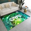 Personalized Green Gamepad Area Rugs for Gaming Decor