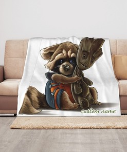 Personalized Groot Baby Blanket - Custom Name Gift for Boys and Girls