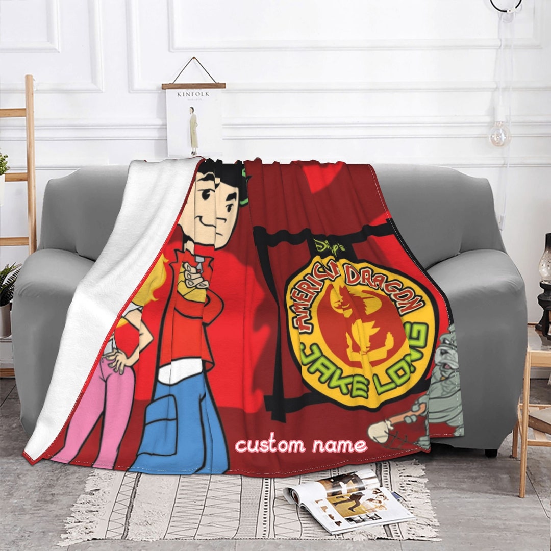 Personalized Jake Long Baby Blanket - Custom Name Gift for Boys and Girls