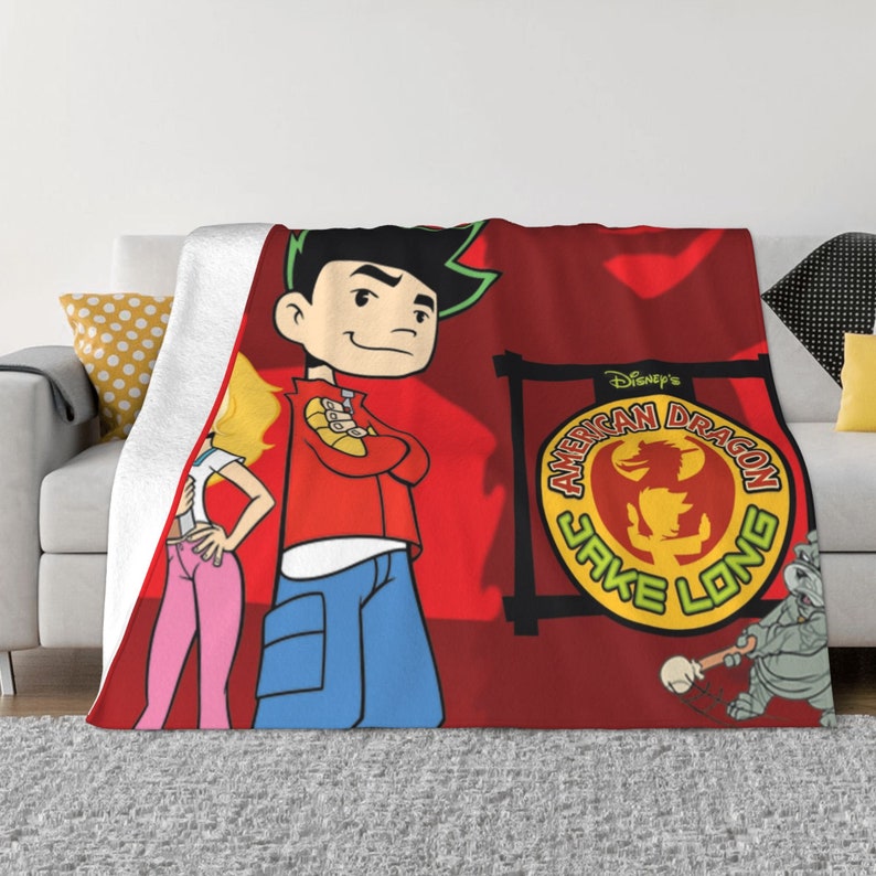Personalized Jake Long Baby Blanket - Custom Name Gift for Boys and Girls - Image 3