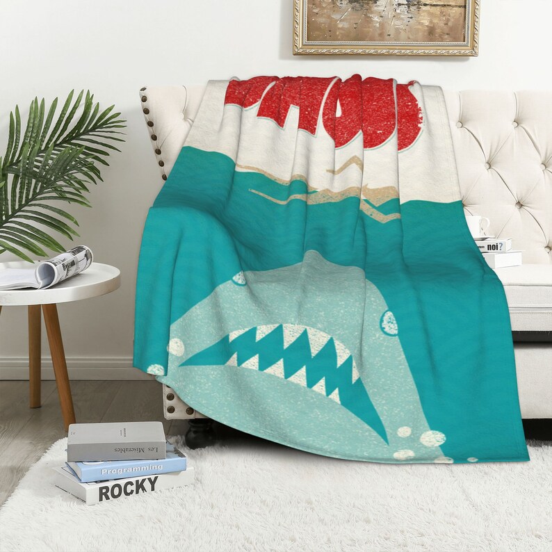 Personalized Jaws Blanket - Custom Name Soft Gift for Home Decoration, Sofa, Bedding, Living Room - Image 3