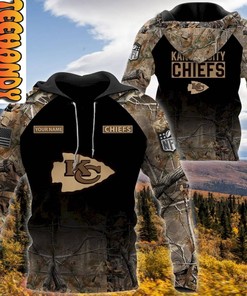 Personalized Kansas City Chiefs Hunting Camo Hoodie with 3D Print Design