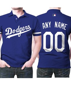Personalized Los Angeles Dodgers Any Name 00 Mlb 2020 Alternative Blue Jersey Polo Shirt in 3D