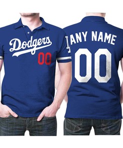 Personalized Los Angeles Dodgers Polo T-Shirt in Any Name 00 Mlb 2020 Team Blue Jersey