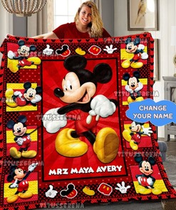 Personalized Mickey Mouse Quilt Blanket - Cozy Fleece for Kids and Toddlers