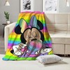 Personalized Minnie Mouse and Daisy Duck Blanket - Cartoon Custom Name Cute Blanket for Baby Birthday Gift