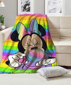 Personalized Minnie Mouse and Daisy Duck Blanket - Cartoon Custom Name Cute Blanket for Baby Birthday Gift