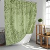 Personalized Monogram Shower Curtain, Green Foliage Alphabet Design Fabric Bathroom Curtain