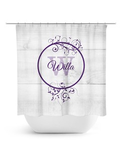 Personalized Monogram Shower Curtain for Farmhouse Bathroom Decor