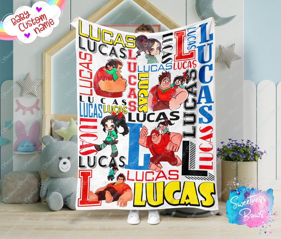 Personalized Movie Character Blanket with Custom Name - Great for Bedtime