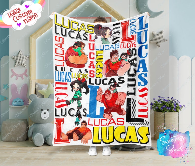 Personalized Movie Character Blanket with Custom Name - Great for Bedtime - Image 2
