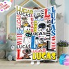 Personalized Movie Character Gift for Kids - Custom Name Blanket and Pillow Set
