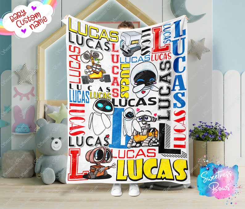 Personalized Movie Character Gift for Kids - Custom Name Blanket and Pillow Set - Image 2