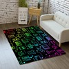 Personalized Name Entry Rug or Floor Carpet for Indoor or Outdoor with Passion Flame Game Rug and Gamer Area Rug