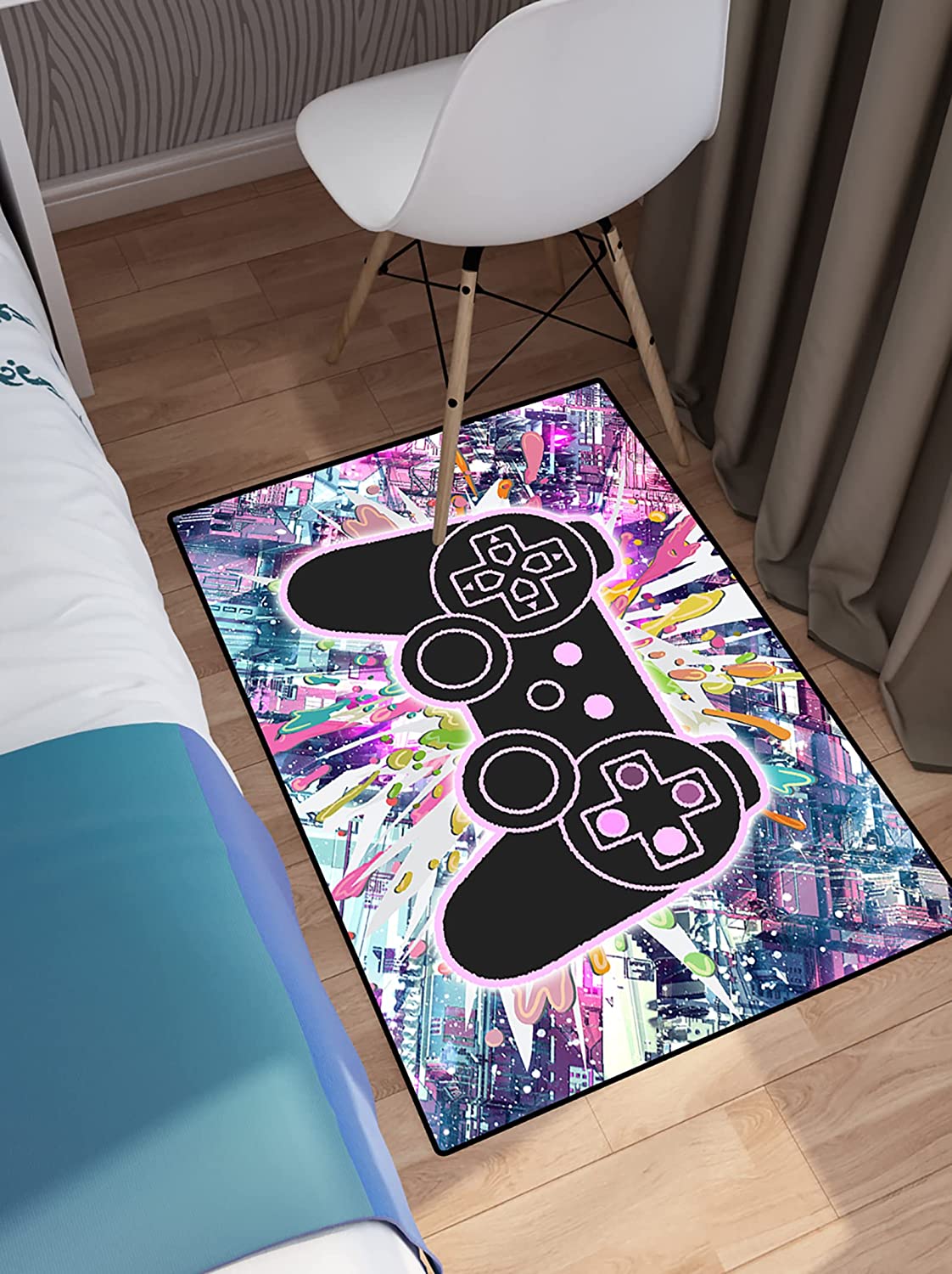 Personalized Name Starry Sky Galaxy Game Area Rug for Home Decoration