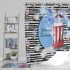 Personalized Nautical Lighthouse Shower Curtain Set for a Seaside Bathroom Theme