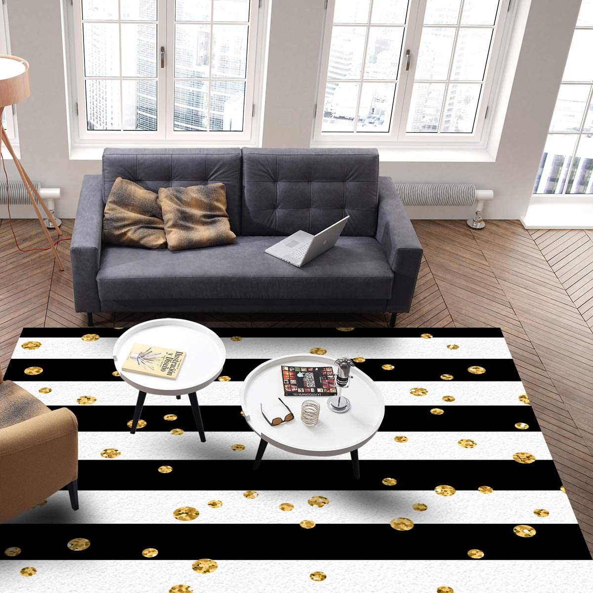 Personalized Non-Slip Stain-Proof Carpet for Brown Lattice Area Rugs with Non-Slip Bathroom Rugs Washable - Image 3