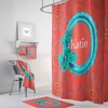 Personalized Orange Shower Curtain with Custom Bathroom Decor