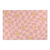 Personalized Pink Pastel Area Rug with Aesthetic Retro 70s Vibe for Bedroom and Living Room Decor