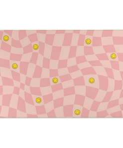 Personalized Pink Pastel Area Rug with Aesthetic Retro 70s Vibe for Bedroom and Living Room Decor