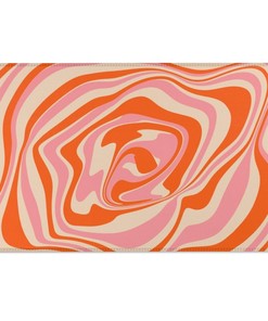 Personalized Pink Swirly Vortex Illusion Rug for Living Room or Bedroom with Retro Touch