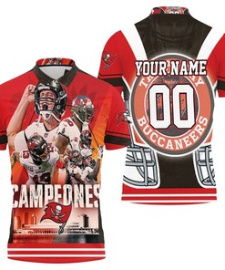 Personalized Polo Shirt All Over Print Shirt 3D T-shirt for Tampa Bay Buccaneers' 2021 Super Bowl Champions Campeones.