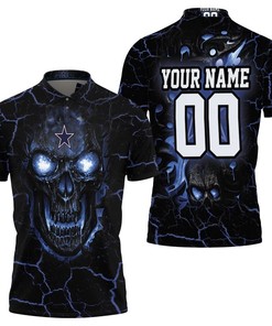 Personalized Polo Shirt for Dallas Cowboys Fans with 3D Printed Skull Design