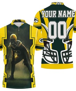 Personalized Polo Shirt with All Over Print design for Green Bay Packers fans and A. J. Hawk 50