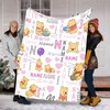 Personalized Pooh Bear Blanket - Custom Name Gift for Baby, Fleece Mink Sherpa