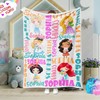 Personalized Princess Custom Name Blanket - Ideal Gift for Movie Character Fans