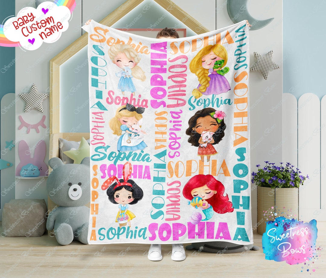 Personalized Princess Custom Name Blanket - Ideal Gift for Movie Character Fans