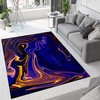 Personalized Purple Yellow Abstract Gradient Area Rug with 70s Style for Unique Home Decor