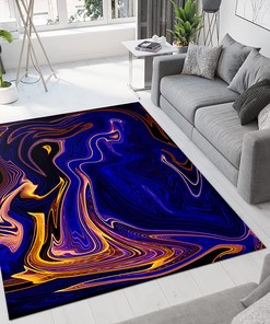 Personalized Purple Yellow Abstract Gradient Area Rug with 70s Style for Unique Home Decor