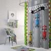 Personalized Race Car Shower Curtain with Checkered Flag Bath Set