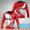 Personalized Red And White Budweiser All Over Print Hoodie for Women - Gift for Beer Lovers
