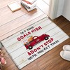 Personalized Retro Grey Farm Wood Grain Red Truck Basketball Area Rug for Living Room or Bedroom Decor